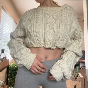 Cropped knit sweater